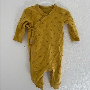 Yellow Cozy Knit One Piece Footies